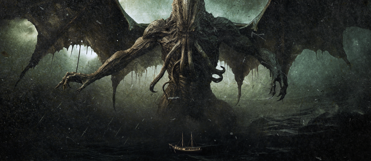 Cthulhu rising from the sea